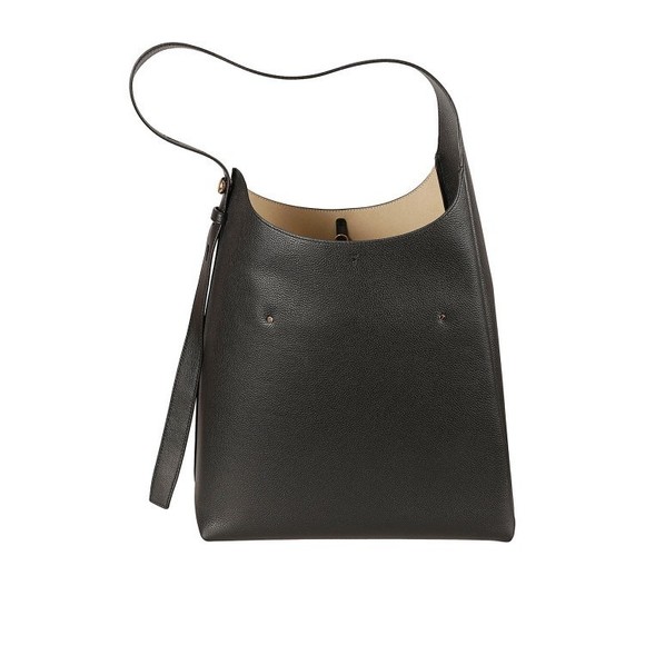 Tory Burch Structured Black Leather Shoulder Bag - NWT - Picture 1 of 3